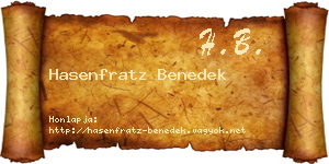 Hasenfratz Benedek névjegykártya